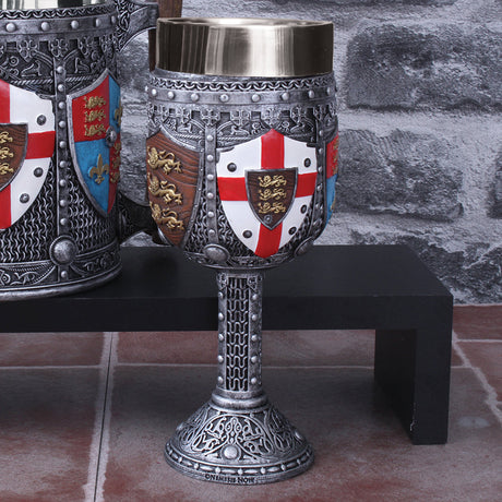 English Three Lions Shield St George Henry IV Wine Goblet: 1 Goblets & Chalices By NN Designs