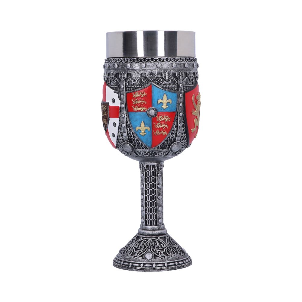 English Three Lions Shield St George Henry IV Wine Goblet: 2 Goblets & Chalices By NN Designs