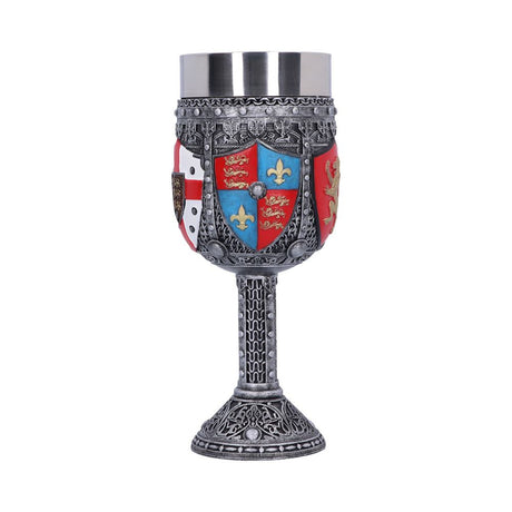 English Three Lions Shield St George Henry IV Wine Goblet: 2 Goblets & Chalices By NN Designs