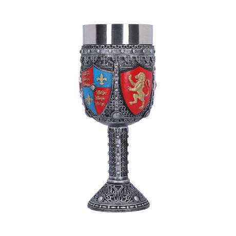 English Three Lions Shield St George Henry IV Wine Goblet: 3 Goblets & Chalices By NN Designs