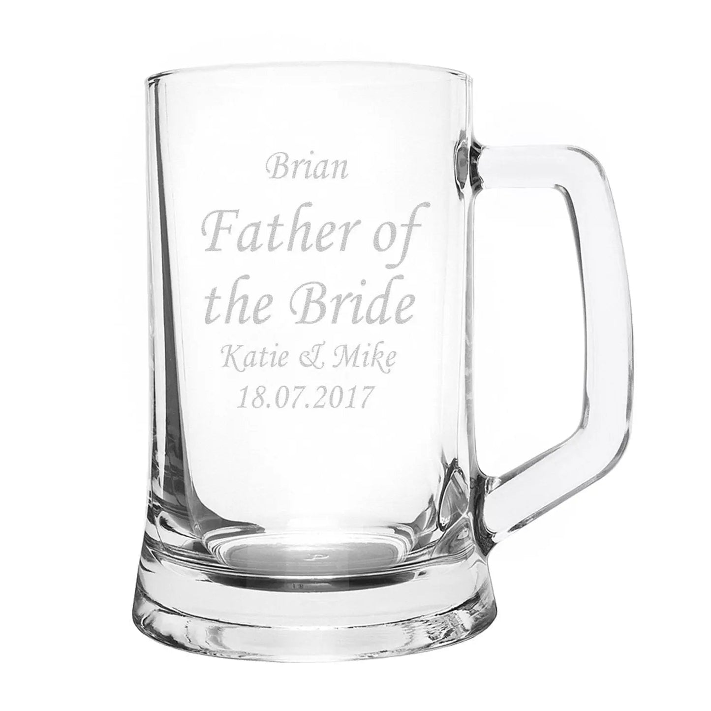 Engraved Personalised Glass Pint Stern Tankard: 3 - Tankards By Gift Moments
