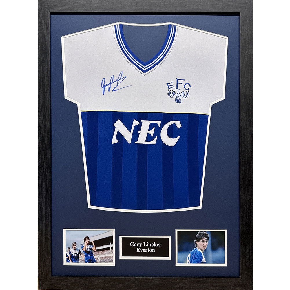 Everton FC 1986 Lineker Signed Shirt (Framed): 1 - Signed Memorabilia By Everton
