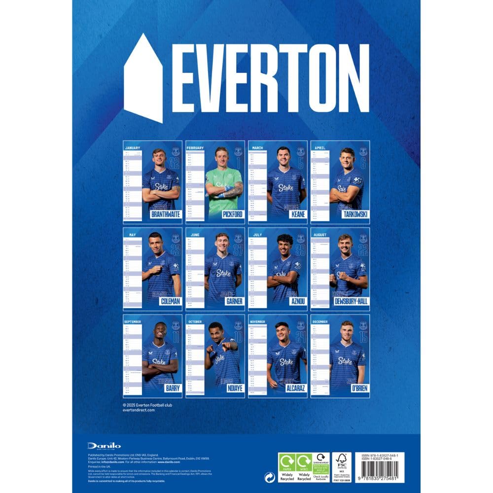 Everton FC A3 Calendar 2026: 4 - Calendars By Everton