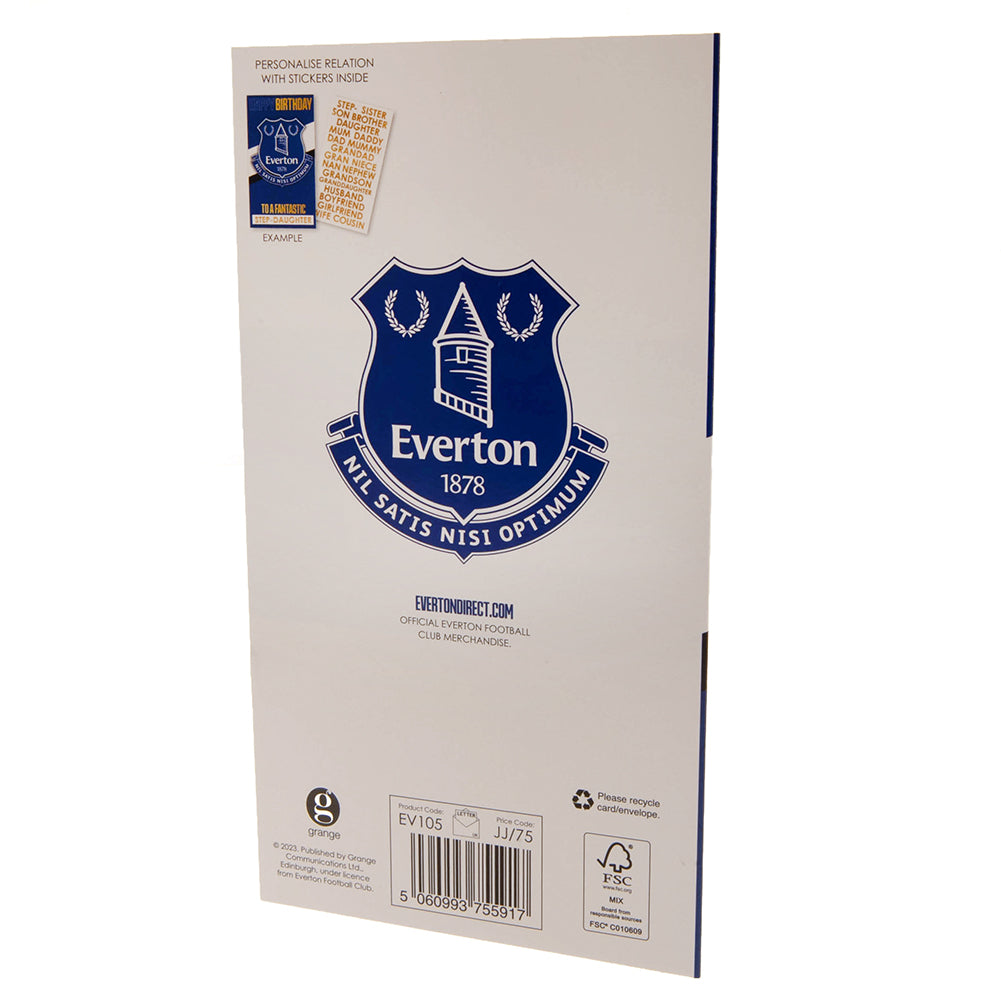 Everton FC Birthday Card Personalised: 5 - Greeting Cards By Everton