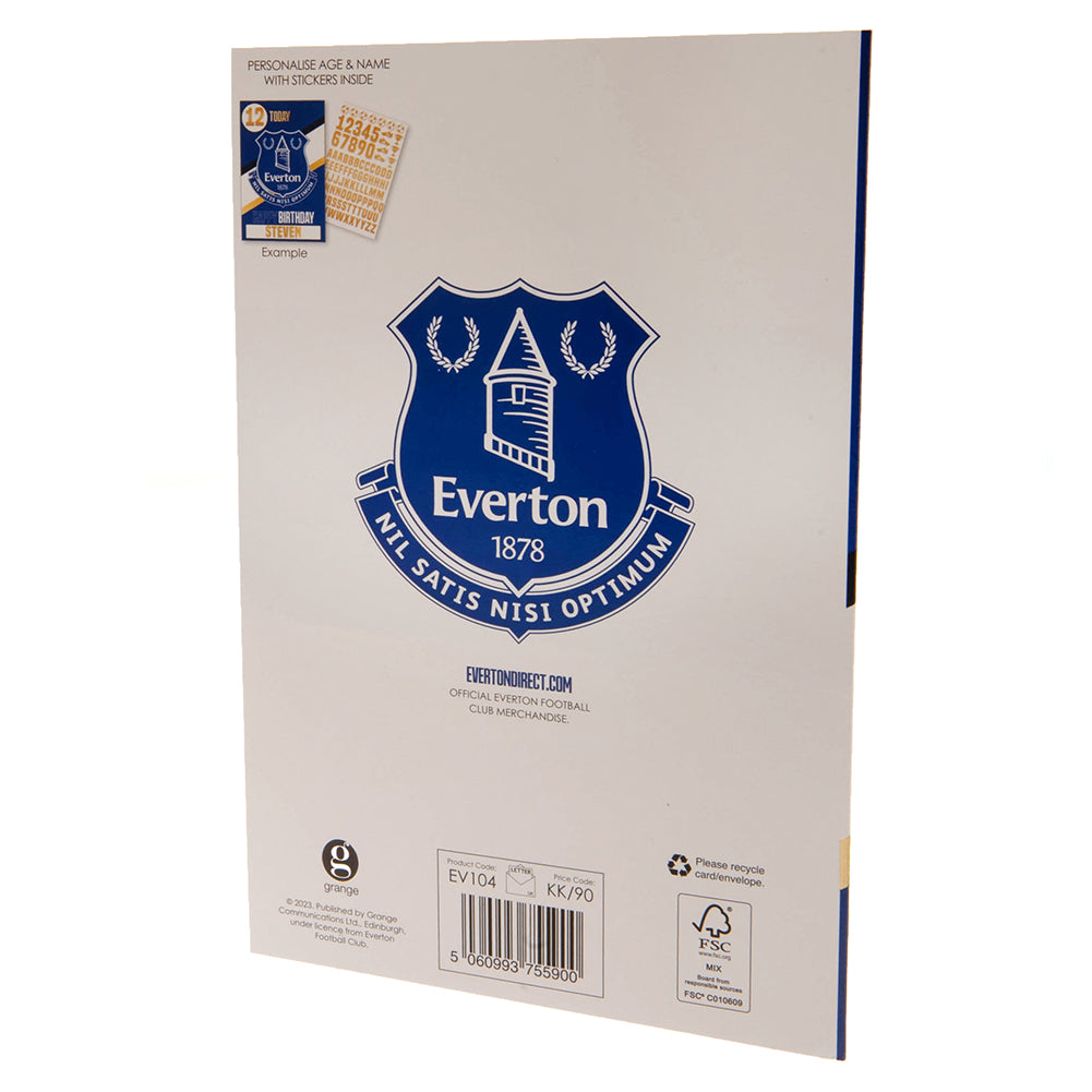 Everton FC Birthday Card With Stickers: 5 - Greeting Cards By Everton