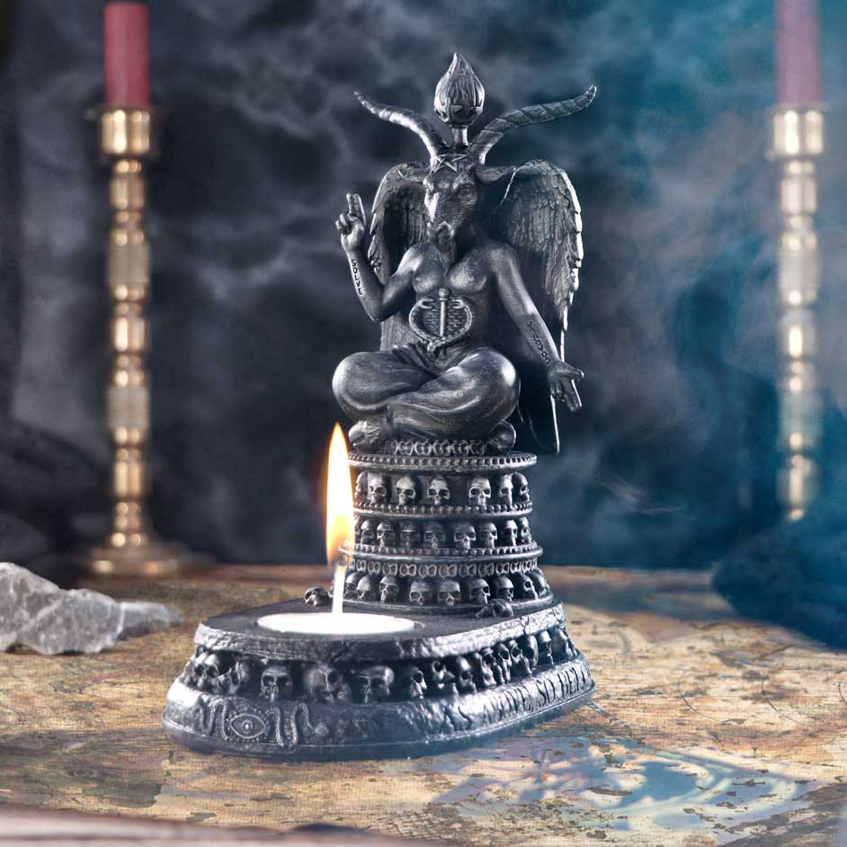 Exclusive Baphomet’s Devotion Tea Light Holder 17cm - Shop Candles & Holders At Gift Moments - 1
