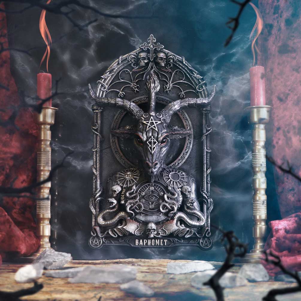 Exclusive Baphomet’s Invocation Wall Plaque 30.5cm: 1 Wall Hanging Sculptures By NN Designs