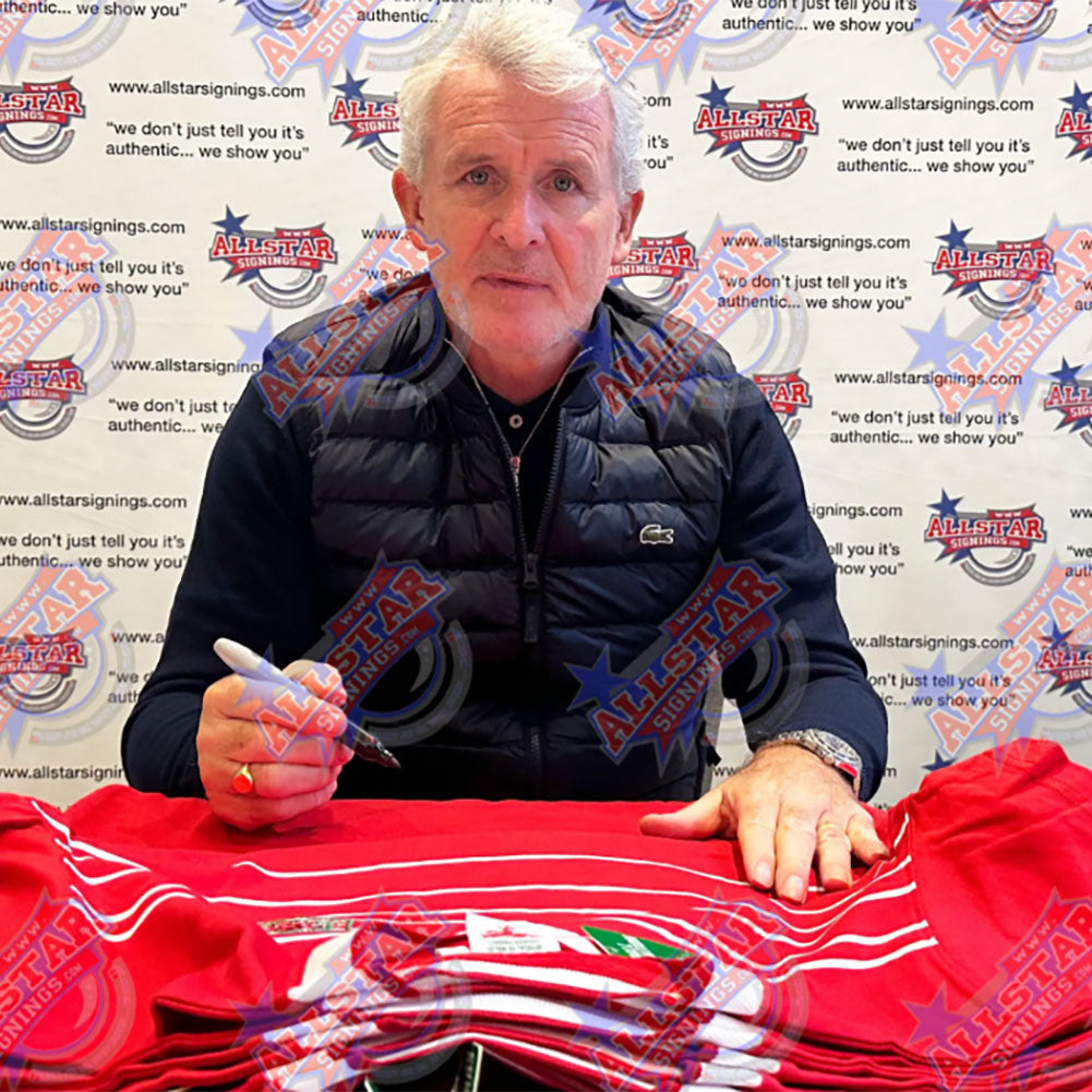 FA Wales 1984 Hughes Signed Shirt (Framed): 2 - Signed Memorabilia By Wales