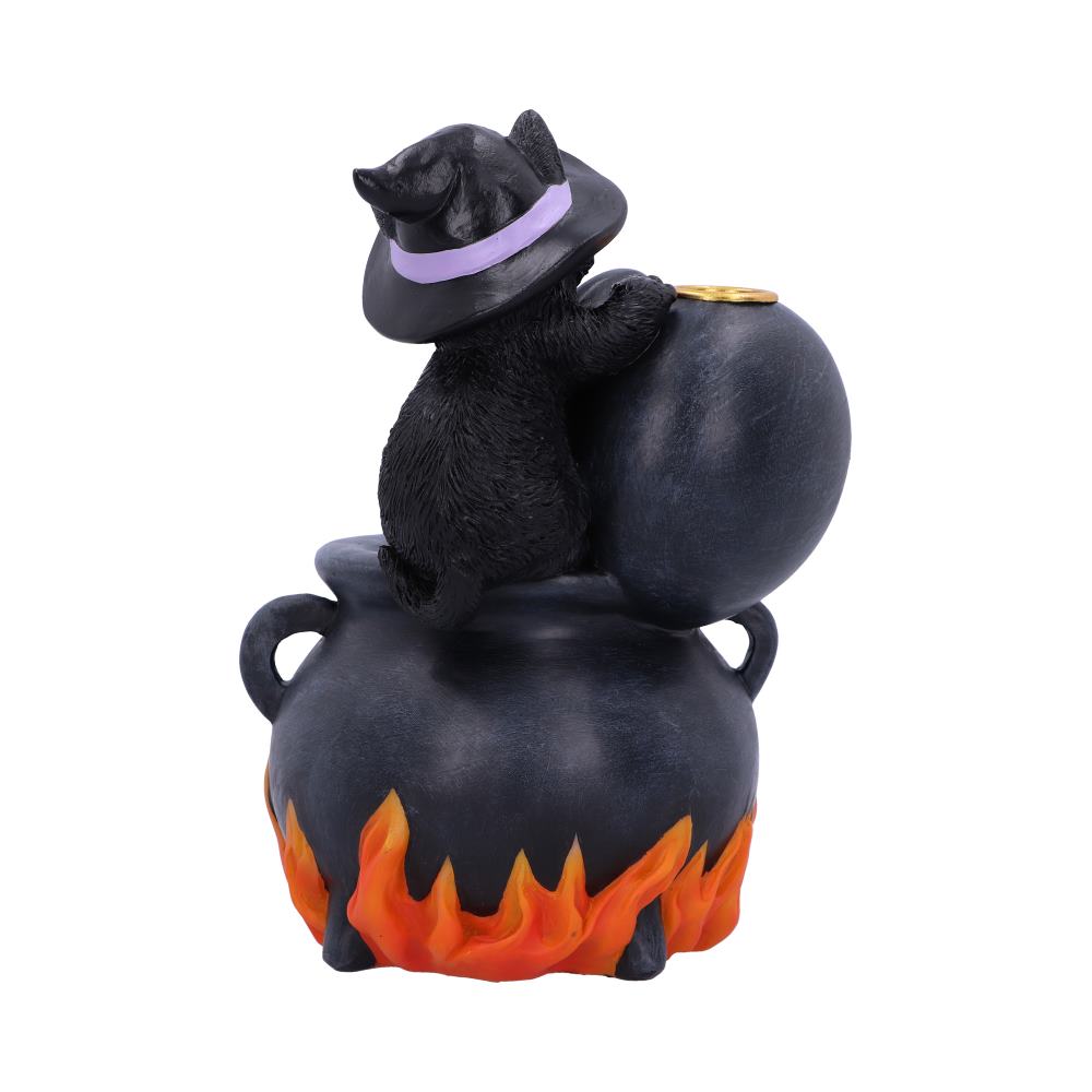 Familiar Brew Black Cat Backflow Incense Burner 18cm: 4 Incense Holders By Gift Moments
