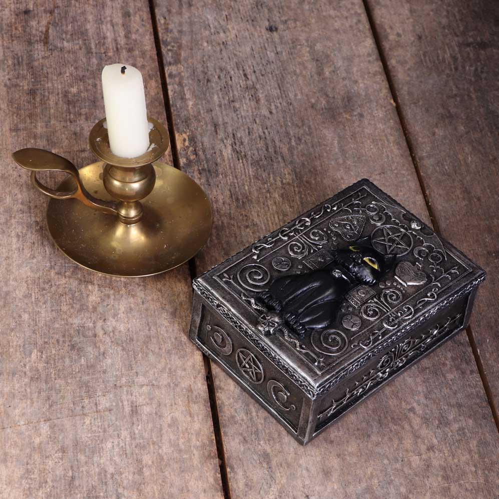 Familiar Spell Black Cat Sigil Trinket Box 13.7cm: 1 - Boxes By Gift Moments
