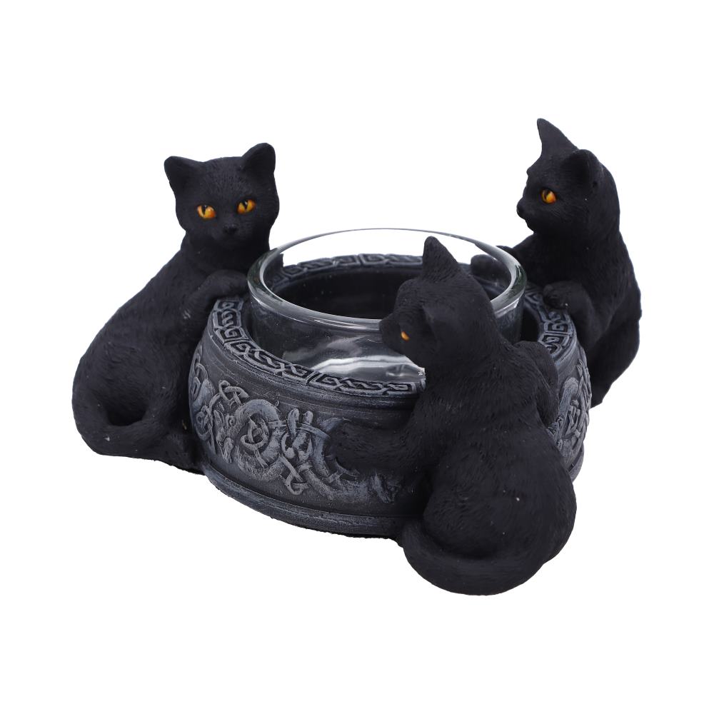 Familiar Trio Cat Tea Light Holder 10cm: 3 - Candles & Holders By Gift Moments