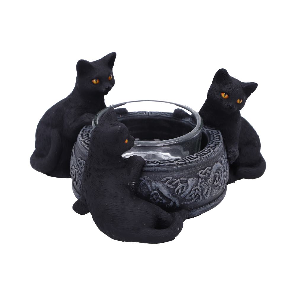 Familiar Trio Cat Tea Light Holder 10cm: 5 - Candles & Holders By Gift Moments