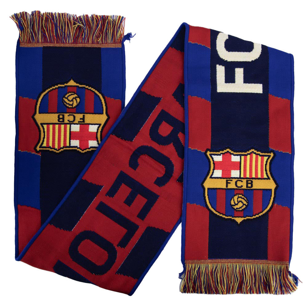 FC Barcelona Navy Stripe Scarf: 2 - Scarves By Barcelona
