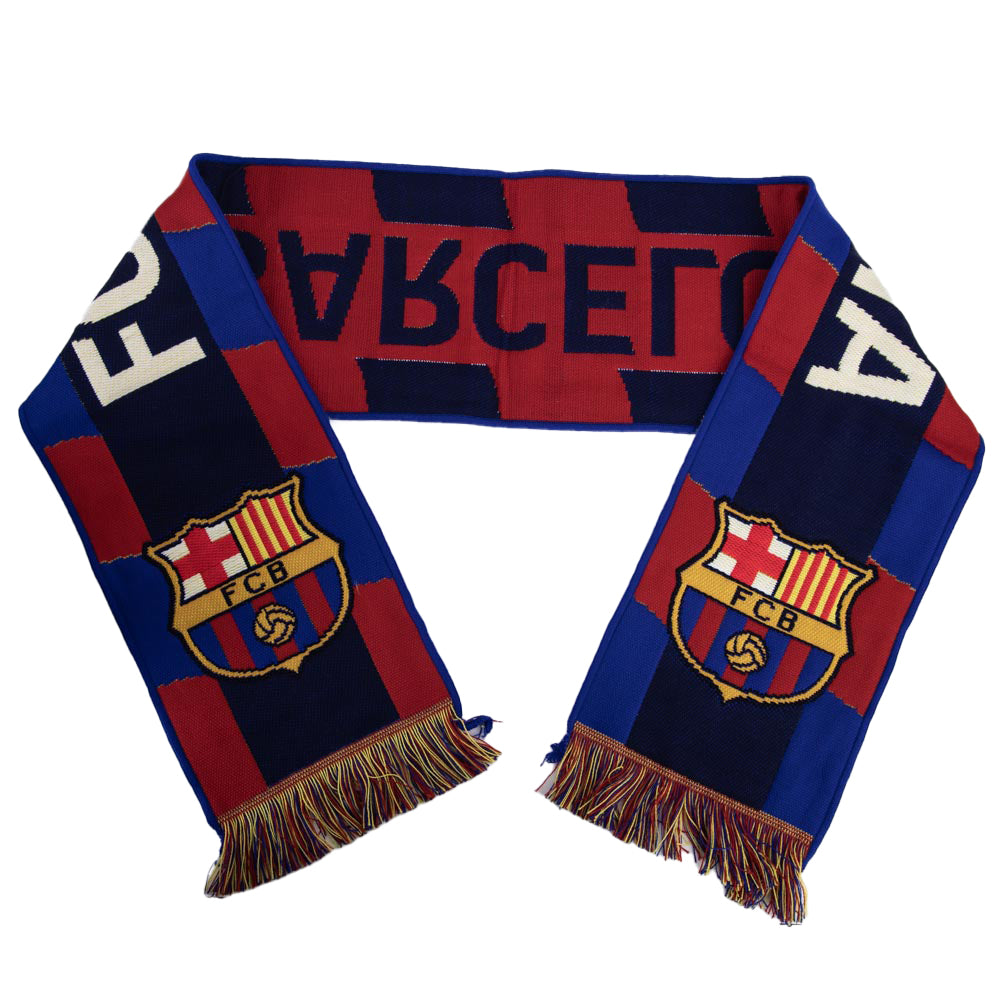 FC Barcelona Navy Stripe Scarf: 3 - Scarves By Barcelona