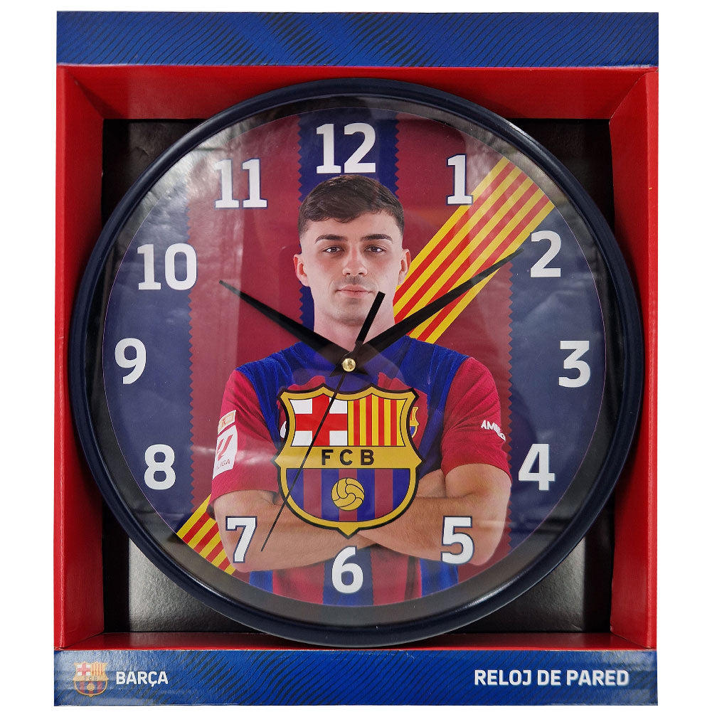 FC Barcelona Pedri Wall Clock: 2 - Clocks By Barcelona