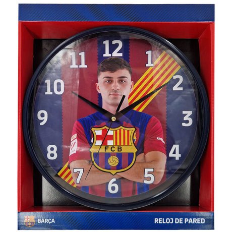 FC Barcelona Pedri Wall Clock: 2 Clocks By Barcelona