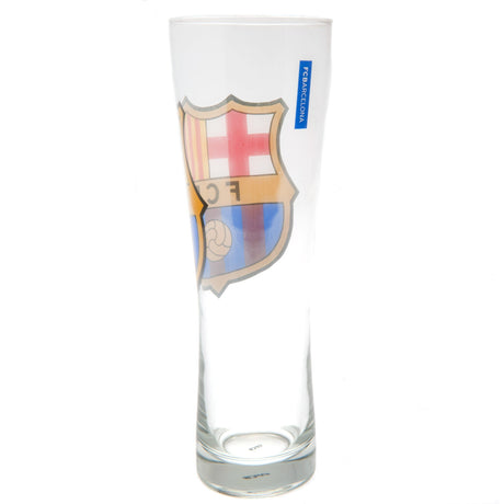 FC Barcelona Colour Crest Tall Beer Glass: 2 - Glassware By Barcelona