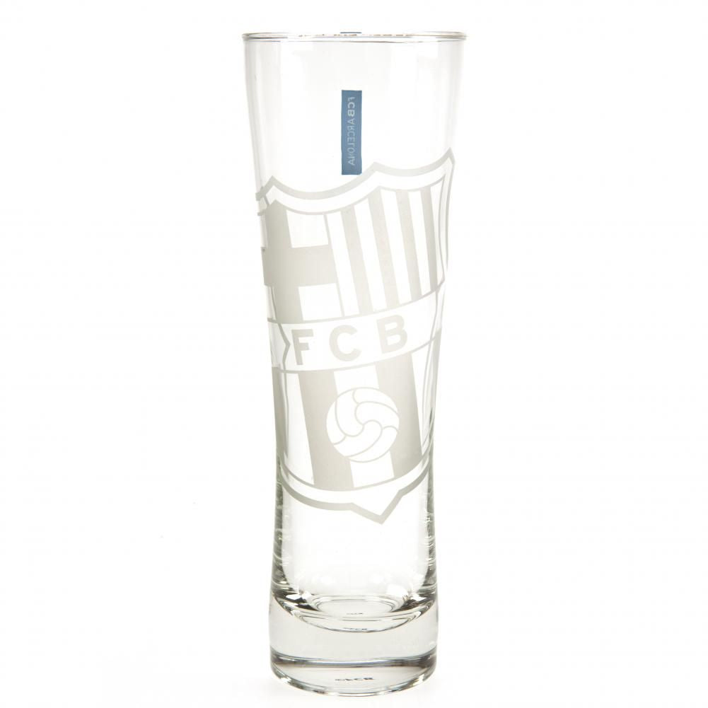 FC Barcelona Etched Crest Tall Beer Glass: 1 - Glassware By Barcelona