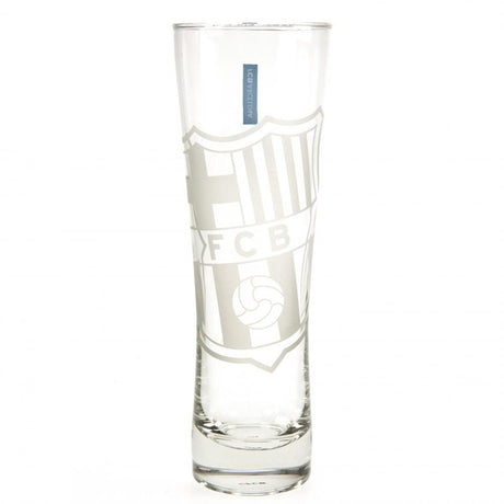 FC Barcelona Etched Crest Tall Beer Glass: 1 - Glassware By Barcelona