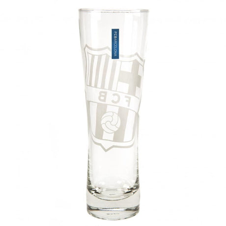FC Barcelona Etched Crest Tall Beer Glass: 2 - Glassware By Barcelona