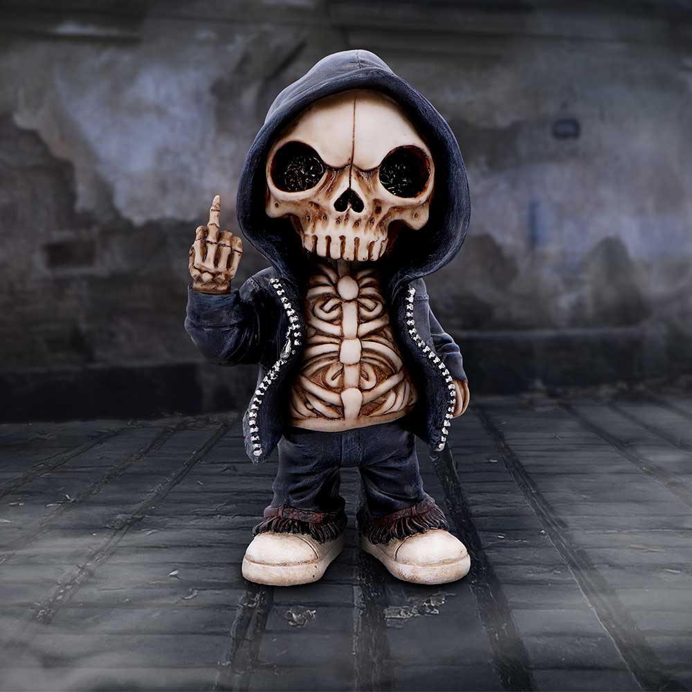 Flip the Bird A Bold and Rebellious Street Art Inspired Reaper Figurine: 1 - Figurines Medium (15-29cm) By NN Designs
