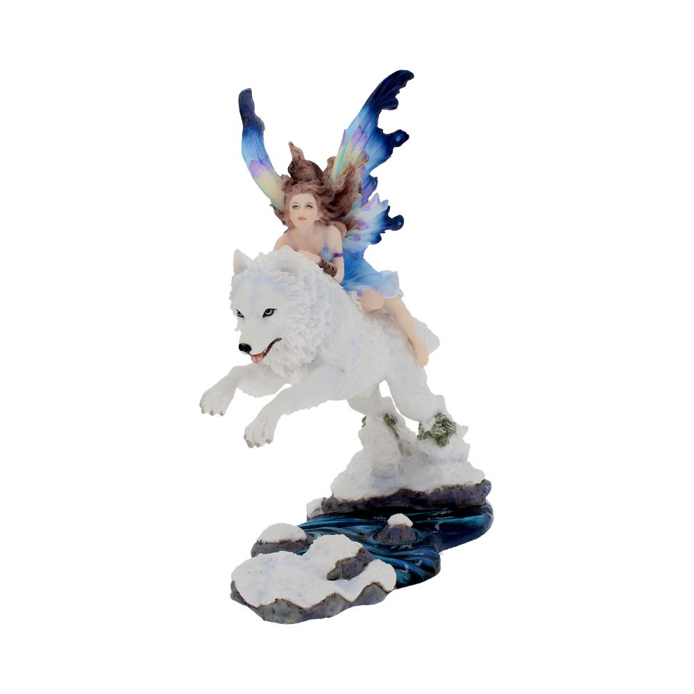 Free Spirit Figurine Fairy and White Winter Wolf Ornament: 3 - Figurines Medium (15-29cm) By Gift Moments