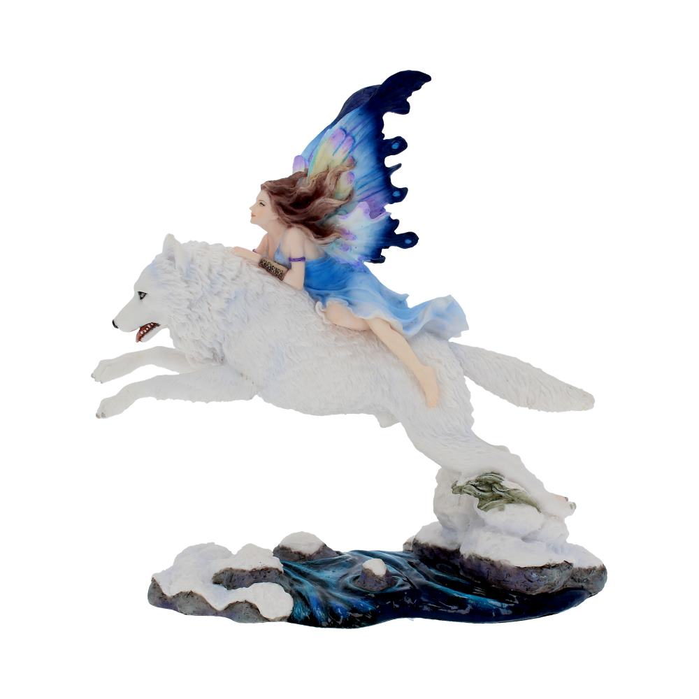 Free Spirit Figurine Fairy and White Winter Wolf Ornament: 4 - Figurines Medium (15-29cm) By Gift Moments