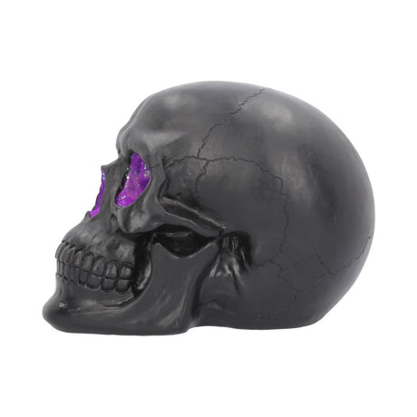 Geode Skull Black Purple Gothic Glitter Skull Figurine: 4 - Figurines Medium (15-29cm) By NN Designs
