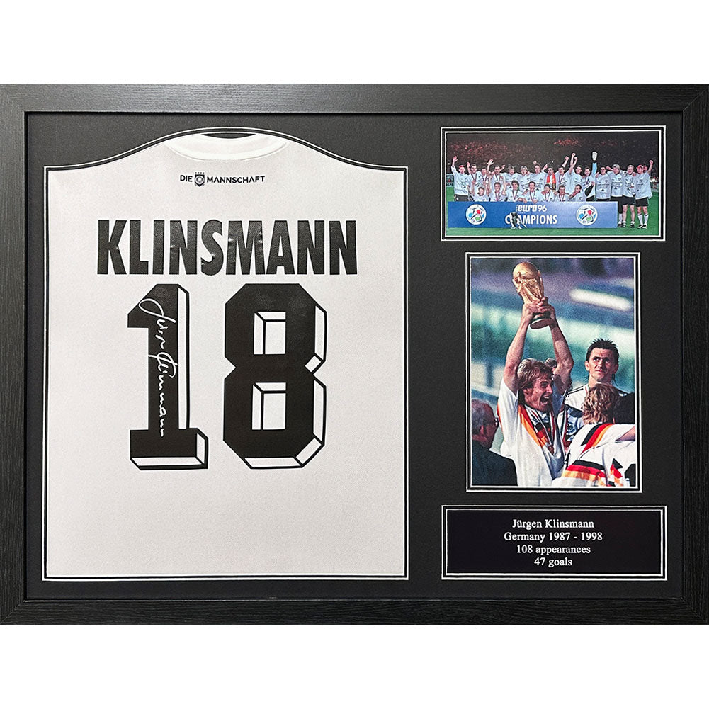 Germany Klinsmann Signed Shirt (Framed): 1 - Signed Memorabilia By Germany