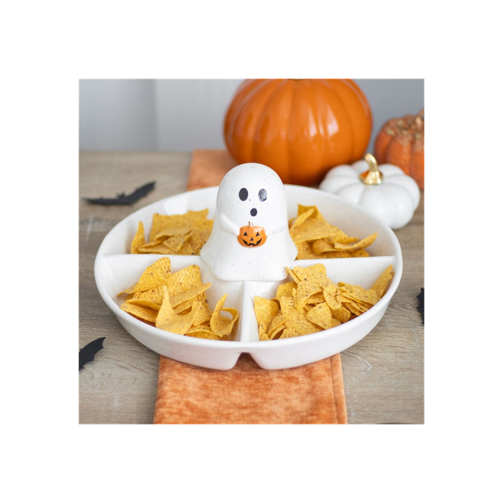 Ghost Chip & Dip Snack Dish: 4 - Tableware By Gift Moments