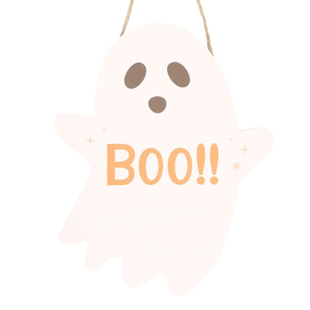 Hanging Ghost Sign with ’Boo’ Text: 3 - Signs & Plaques By Gift Moments