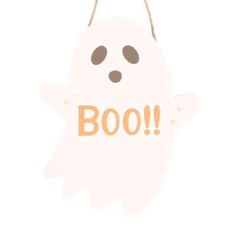 Hanging Ghost Sign with ’Boo’ Text: 3 - Signs & Plaques By Gift Moments