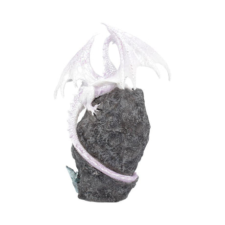 Glacial Custodian Fantasy White Dragon Sitting On A Geode 22cm: 4 - Figures & Collectables By Gift Moments