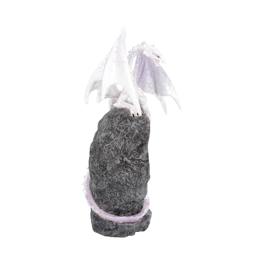 Glacial Custodian Fantasy White Dragon Sitting On A Geode 22cm: 5 - Figures & Collectables By Gift Moments