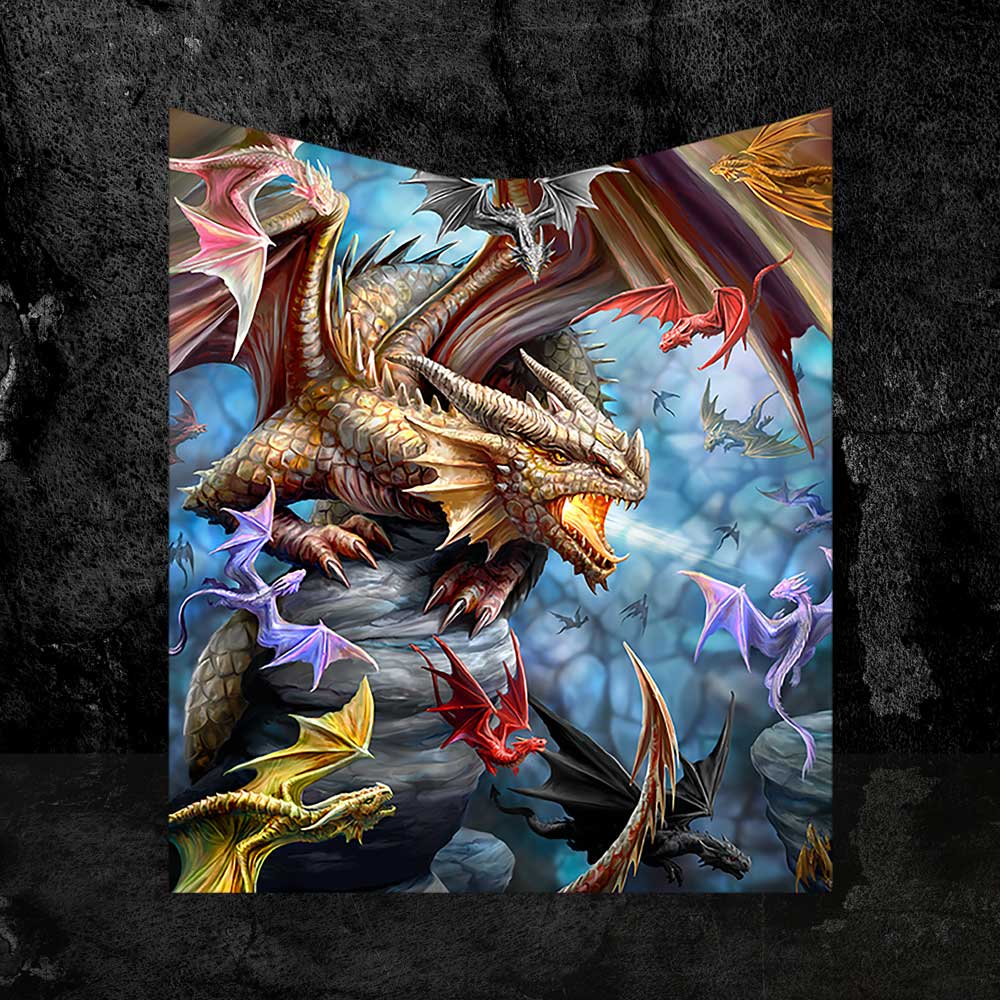 Golden Dragon Nest Throw Blanket: 1 Throws By Anne Stokes