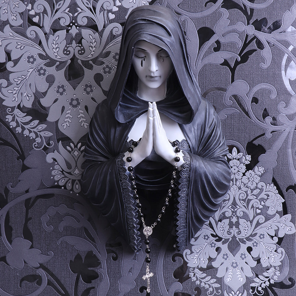 Gothic Prayer Wall Plaque Designed By Anne Stokes 39cm: 3 - Wall Hanging Sculptures By Anne Stokes