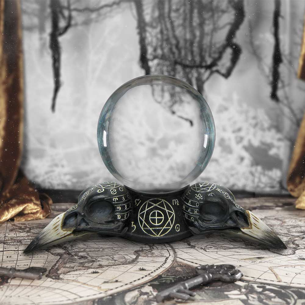 Gothic Raven Crystal Ball and Holder 15cm: 1 - Crystal Balls & Holders By Gift Moments