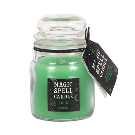 Green Tea ’Luck’ Spell Candle Jar: 2 - Candles By Gift Moments