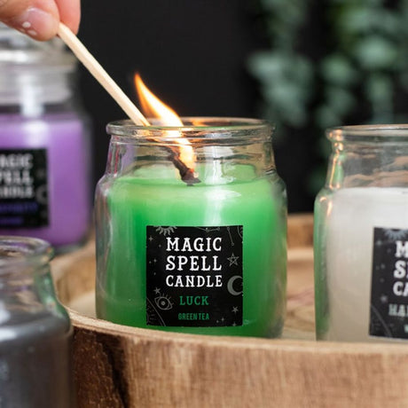Green Tea ’Luck’ Spell Candle Jar: 1 - Candles By Gift Moments