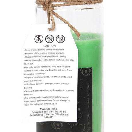 Green Tea ’Luck’ Spell Tube Candle: 2 - Candles By Gift Moments
