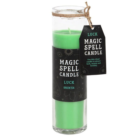 Green Tea ’Luck’ Spell Tube Candle: 1 - Candles By Gift Moments