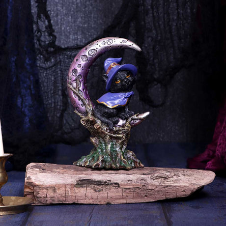 Grimalkin Witches Familiar Black Cat and Crescent Moon Figurine: 1 - Figures & Collectables By Gift Moments