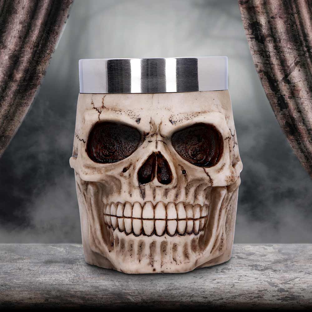 Grinning Skull Gothic Tankard 16cm: 1 - Tankards By Gift Moments
