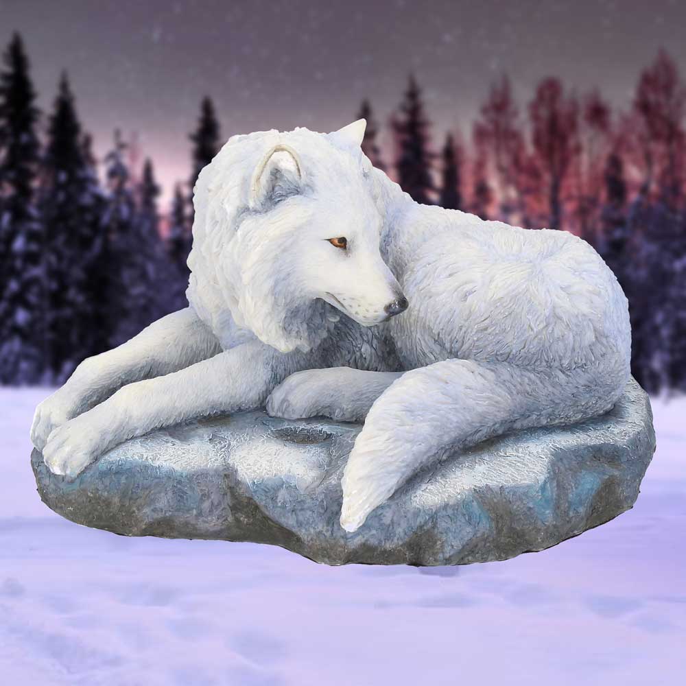 Guardian of the North Wolf Figurine by Lisa Parker Snowy Wolf Ornament: 1 - Figurines Medium (15-29cm) By Lisa Parker
