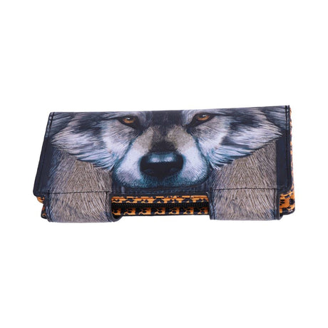Guardian Wolf Embossed Purse 18.5cm: 3 - Purses By Lisa Parker