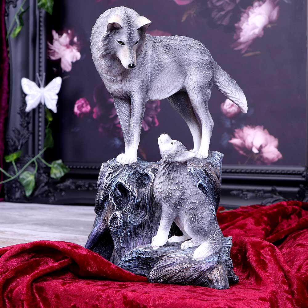 Guidance Ornament Wolf and Pup Figurine by Lisa Parker: 1 - Figurines Medium (15-29cm) By Lisa Parker