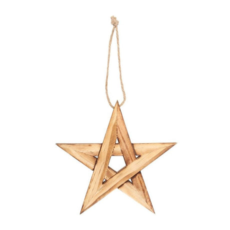 Hanging Wooden Pentagram Decoration: 1 - Christmas Decorations By Gift Moments
