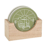 Happy Camper Coaster Set: 1 - Coasters By Gift Moments