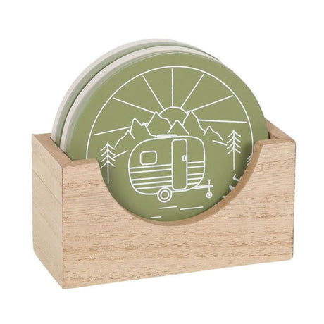 Happy Camper Coaster Set: 1 - Coasters By Gift Moments