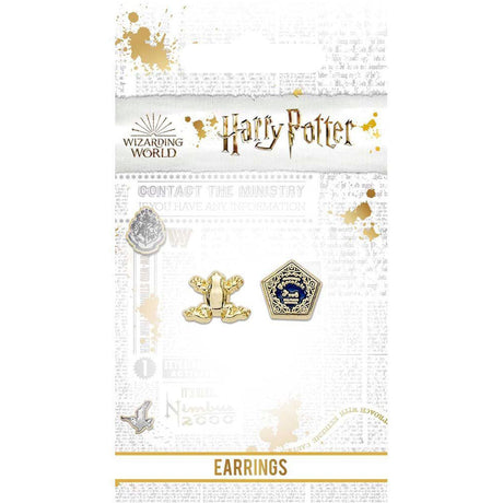 Harry Potter Gold Plated Chocolate Frog Stud Earrings: 2 - Jewellery By Harry Potter
